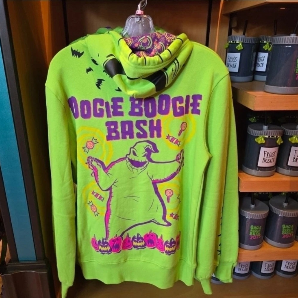 DisneyParks DCA OogieBoogie Bash 2025 Fleece ZipUp Hoodie Size Medium Unisex NWT